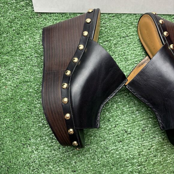 NEW COACH Helena platform open toed heels Y2K Clog Mules Wood Size 6B VTG - Picture 4 of 9